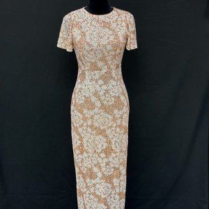 NWT Nanette Lepore Ivory & Champagne Maxi Dress